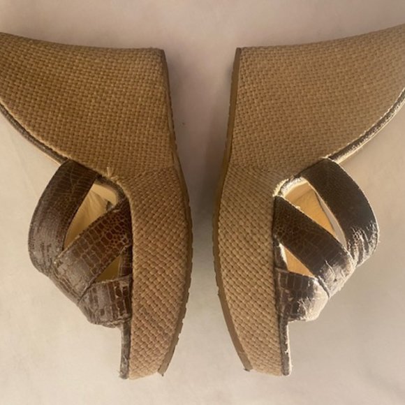 Authentic Jimmy Choo Brown Espadrille Wedges Womens Size 6.5 - Picture 5 of 5